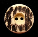 B6658 18mm Cream and Dark Brown Chunky Textured Matt 2 Hole Button - Ribbonmoon