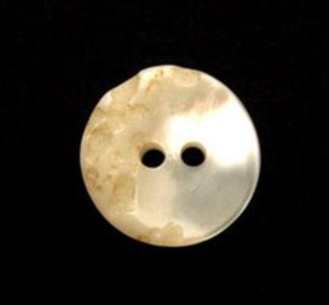 B11921 15mm Ivory Pearl Textured Shell Effect 2 Hole Button - Ribbonmoon