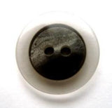 B5760 15mm Shimmery Grey 2 Hole Button with a Clear Rim - Ribbonmoon