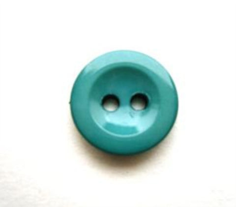 B13419 14mm Turquoise Gloss 2 Hole Button - Ribbonmoon