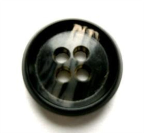 B17586 19mm Black and Natural Grey 4 Hole Button - Ribbonmoon