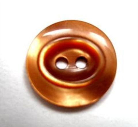 B16408 19mm Tonal Sable Brown Pearlised Oval Centre 2 Hole Button - Ribbonmoon