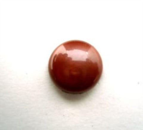 B15009 11mm Hot Chocolate Brown High Gloss Domed Shank Button - Ribbonmoon