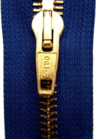 Z4066 18cm Optilon Dusky Royal Blue No.5 Closed End Zip, Brass Teeth