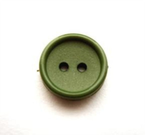 B13362 14mm Spring Green Matt Centre 2 Hole Button - Ribbonmoon