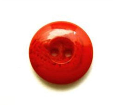 B7703 15mm Tonal Deep Flame Orange Gloss 2 Hole Button - Ribbonmoon