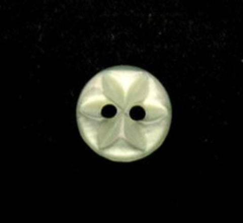 B13391 11mm Dusky Mint Green Polyester Mill Edge 2 Hole Button - Ribbonmoon