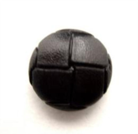 B16877 17mm Black Leather Effect Football Shank Button - Ribbonmoon