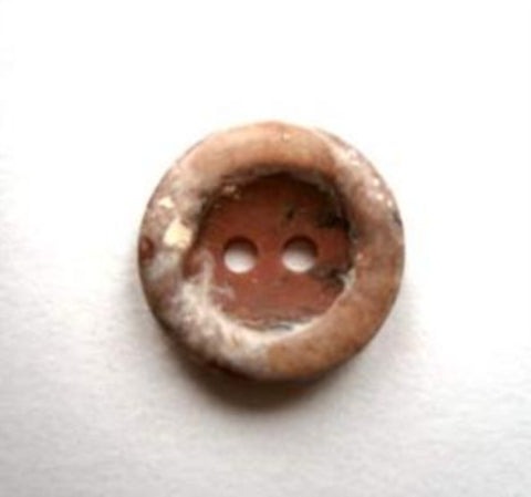 B16784 15mm Naturals and Brick Matt 2 Hole Button - Ribbonmoon