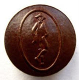 B5825 21mm Brown Real Leather Button on a Metal Shank - Ribbonmoon