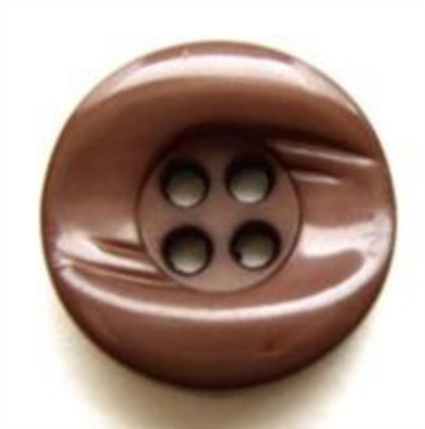 B5909 18mm Rosy Brown Gloss Chuny 4 Hole Button - Ribbonmoon