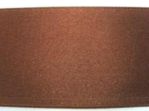 R2864 25mm Chestnut Brown Double Faced Satin Ribbon by Berisfords - Ribbonmoon