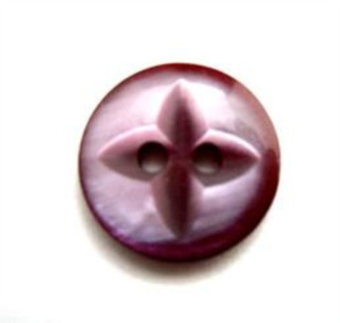 B9072 15mm Pearlised Plum and Vivid Pearl Shimmer 2 Hole Button - Ribbonmoon