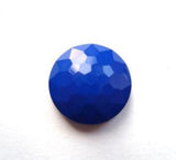 B17630 15mm Dark Royal Blue Domed Honeycomb Shank Button - Ribbonmoon