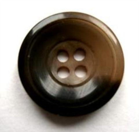 B16677 20mm Dark Brown and Beige Brown Tonal Gloss 4 Hole Button