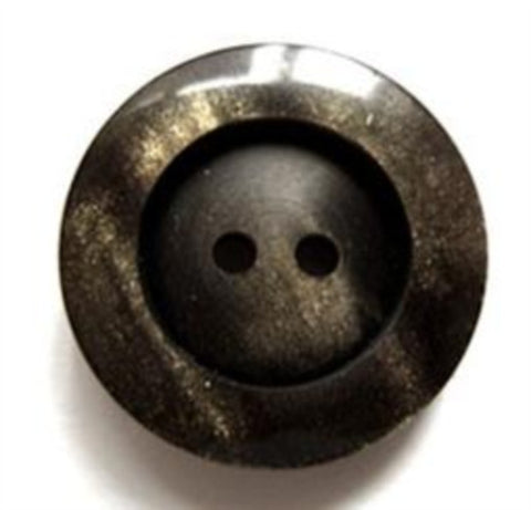 B6872 18mm Black and Shimmery Glitter Gold 2 Hole Button - Ribbonmoon