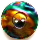 B8028 23mm High Gloss Multi Coloured Shimmery Polyester 2 Hole Button - Ribbonmoon