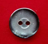 B3088 15mm Black and Pearlised Grey Nacre Effect 2 Hole Button - Ribbonmoon