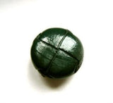 B13064 15mm Hunter Green Leather Effect "Football" Shank Button - Ribbonmoon