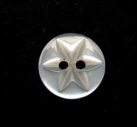 B12015 13mm Saxe Blue 2 Hole Polyester Star Button - Ribbonmoon