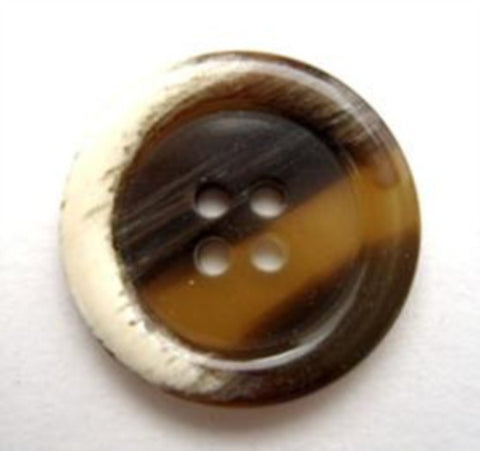 B9874 17mm Browns and Natural 4 Hole Button - Ribbonmoon