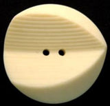 B6107 30mm Cream Very Chunky Bone Sheen Grooved 2 Hole Button - Ribbonmoon