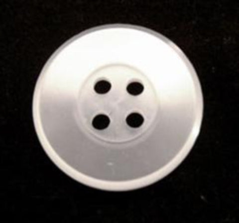 B10798 19mm Bridal White Pearlised Polyester 4 Hole Button - Ribbonmoon