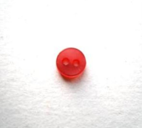 B17063 6mm Geranium Red Polyester Small 2 Hole Dolls Button - Ribbonmoon