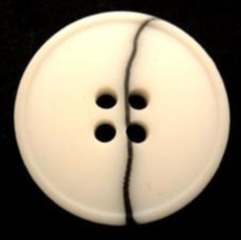 B6513 23mm Bridal White and Black Matt 4 Hole Button - Ribbonmoon