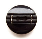 B13098 18mm Black 2 Hole Button with Small Gilded Silver Decoration - Ribbonmoon