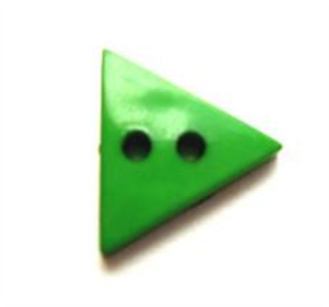 B7663 14mm Deep Emerald Gloss Triangle Shape 2 Hole Button - Ribbonmoon