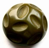 B4183 22mm Textured Deep Moss Green Button, Hole Built into the Back - Ribbonmoon