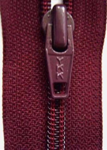 Z2187 YKK 18cm Maroon Nylon No.5 Closed End Zip - Ribbonmoon