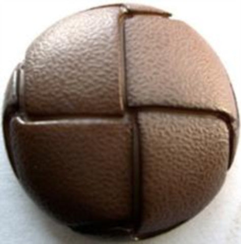 B8560L 25mm Pale Brown Leather Effect "Football" Shank Button