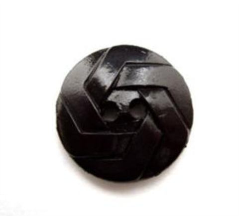 B13058 15mm Black Gloss and Matt Textured 2 Hole Button - Ribbonmoon