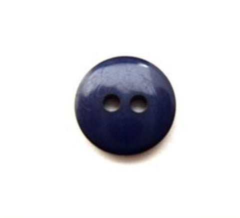 B11195 13mm Navy Gloss Lightly Domed 2 Hole Button