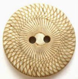 B8120 23mm Pale Sand Aaran 2 Hole Button with a Textured Design - Ribbonmoon