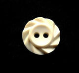 B17369 15mm Pale Cream Matt Centre 2 Hole Button with a Fluted Edge - Ribbonmoon