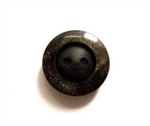 B6869 11mm Black and Shimmery Glitter Gold 2 Hole Button - Ribbonmoon