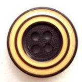 B5235 18mm Dark Brown and Antique Cream 4 Hole Button - Ribbonmoon