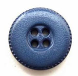 B13745 20mm Deep Dusky Blue Leather Effect 4 Hole Button - Ribbonmoon