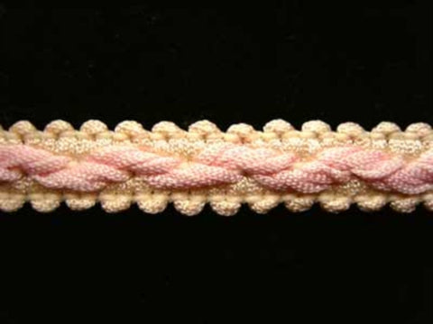 FT584 13mm Rich Cream and Pale Pink Braid Trimming