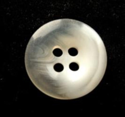 B17507 17mm Pale Grey and Natural White Part Translucent 4 Hole Button - Ribbonmoon