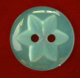 B17966 18mm Turquoise 2 Hole Polyester Star Button - Ribbonmoon