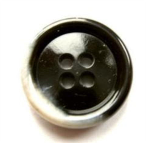 B17571 19mm Black and Natural High Gloss 4 Hole Button - Ribbonmoon