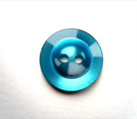 B17548 14mm Tonal Kingfisher Pearlised Polyester 2 Hole Button - Ribbonmoon