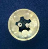 B3006 14mm Cream Tinted Chunky Glass Effect 2 Hole Button - Ribbonmoon