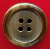 B3067 23mm Dark Mushroom Brown and Beige's Matt Centre 4 Hole Button - Ribbonmoon