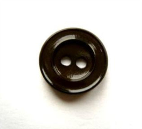 B17158 16mm Very Dark Brown High Gloss 2 Hole Button - Ribbonmoon