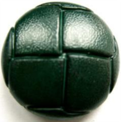 B13061 25mm Forest Green Leather Effect "Football" Shank Button - Ribbonmoon